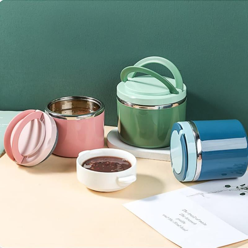 Vacuum Insulated Food Jar Thermos Reusable Stainless Steel Leak Proof Lunch Box