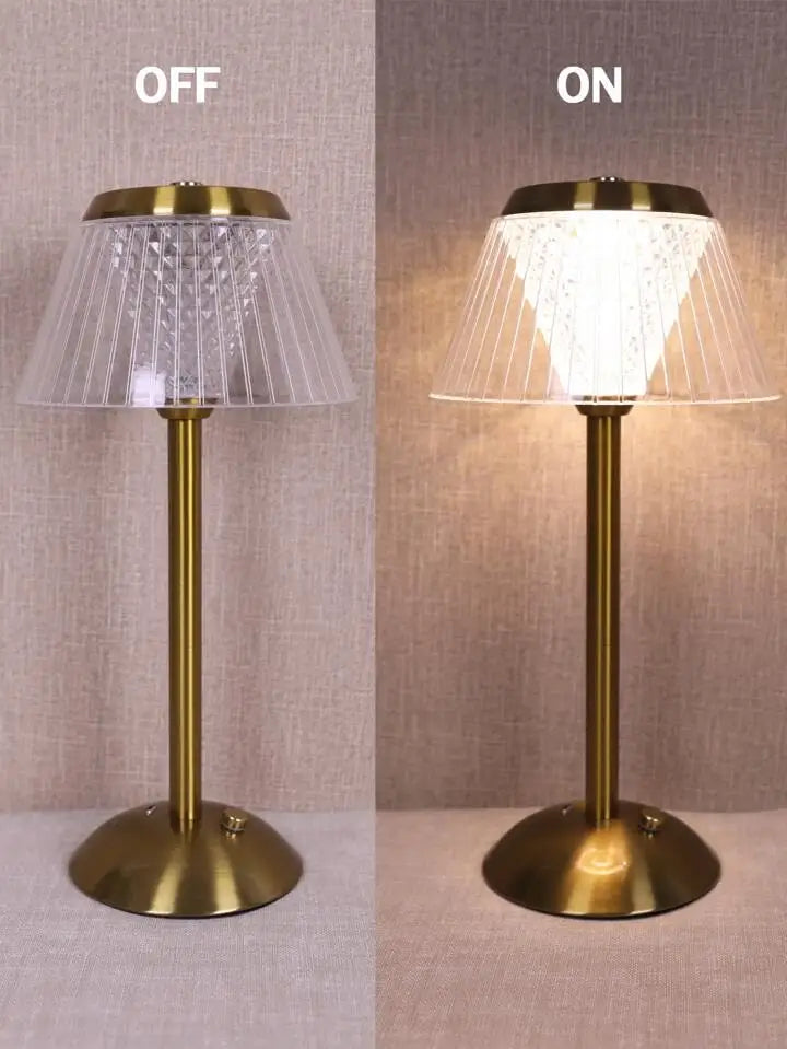 BEDSIDE METAL BRASS TOUCH CHARGEABLE TABLE LAMP