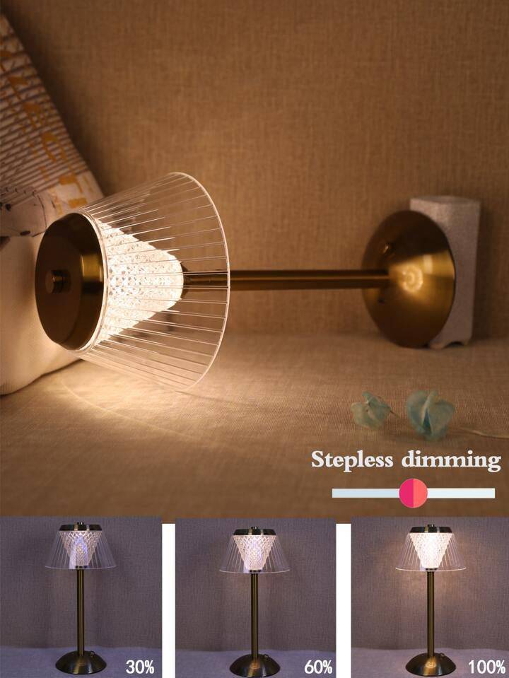 BEDSIDE METAL BRASS TOUCH CHARGEABLE TABLE LAMP