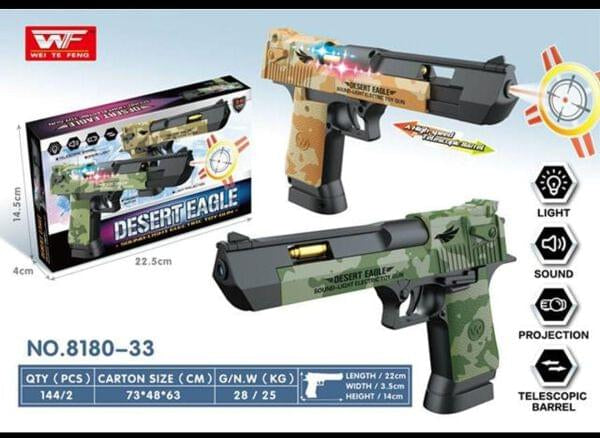 Desert Eagle Pistol Toy - Realistic Toy Gun with Lights and Sound Effects