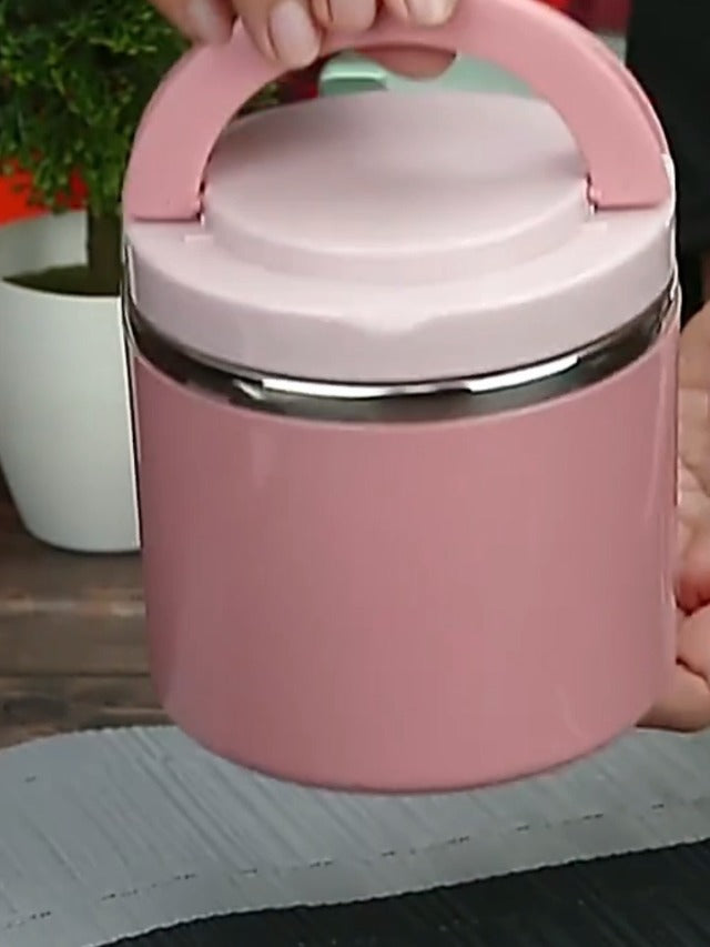 Vacuum Insulated Food Jar Thermos Reusable Stainless Steel Leak Proof Lunch Box