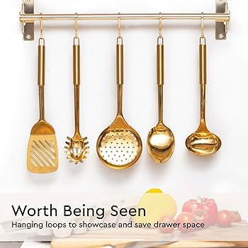 GOLD COOKING UTENSILS SET