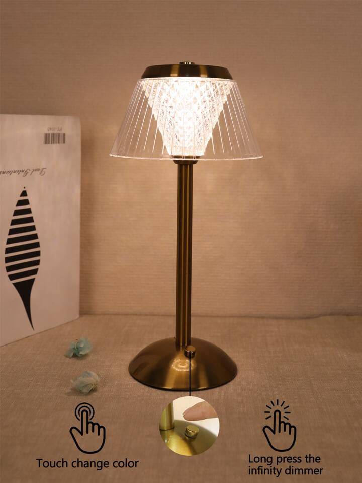 BEDSIDE METAL BRASS TOUCH CHARGEABLE TABLE LAMP