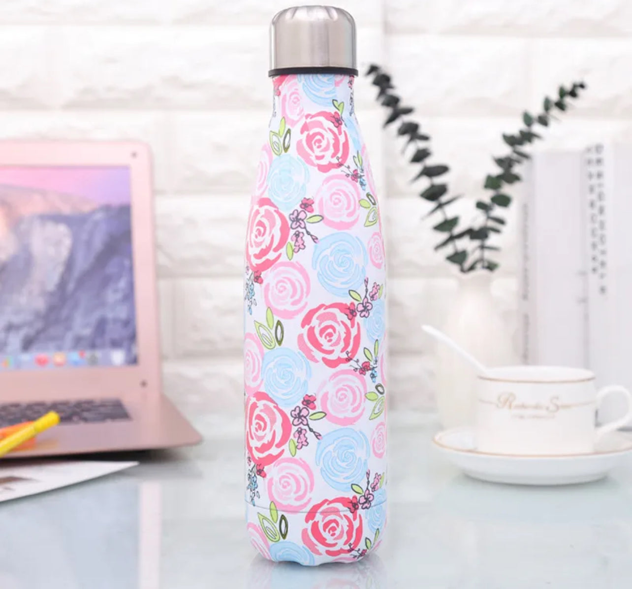 Floral High Quality 500ml Double-Wall Insulated Vacuum Water Bottle Printed