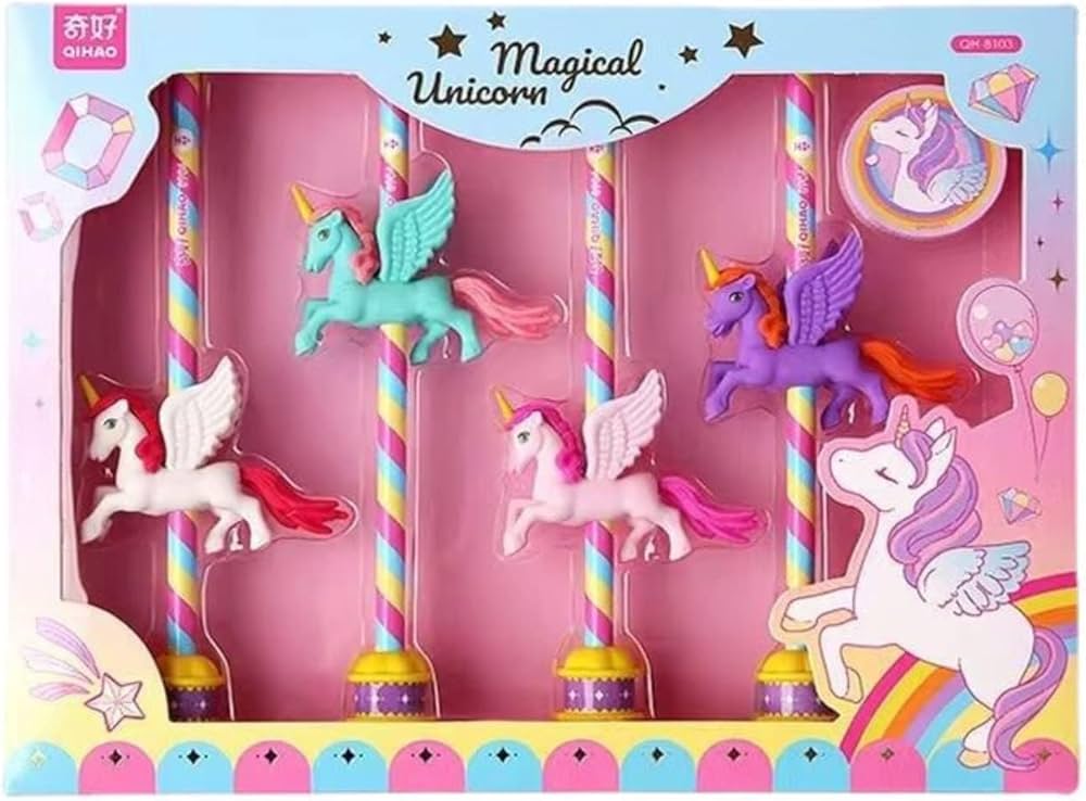 Unicorn Stationary For Girl Unicorn Pencil Eraser Set Sharpener Stationery Gift Set