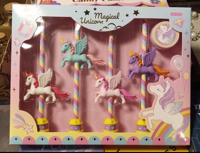 Unicorn Stationary For Girl Unicorn Pencil Eraser Set Sharpener Stationery Gift Set