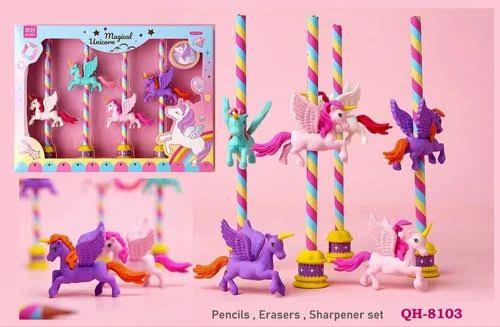 Unicorn Stationary For Girl Unicorn Pencil Eraser Set Sharpener Stationery Gift Set