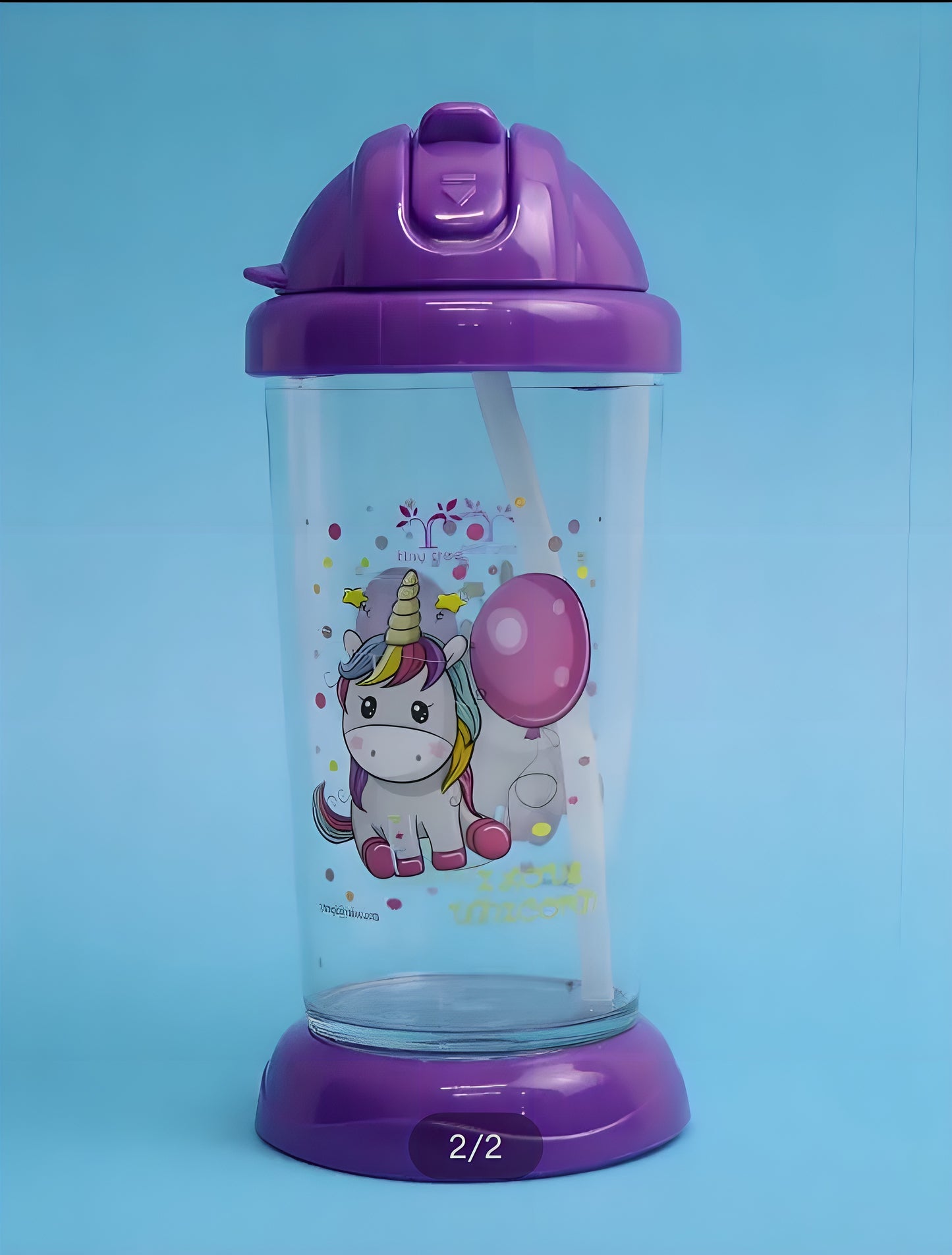 Cute Price Baby Anti Spill Learning Sippy Cup Purple - 300ML