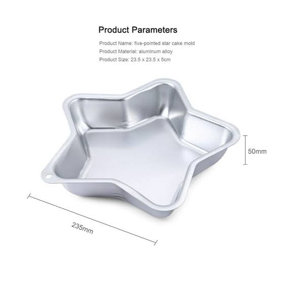 Aluminum Alloy Baking Mold Five-pointed Star Shape Cake Pan Mold Home Baking Tool