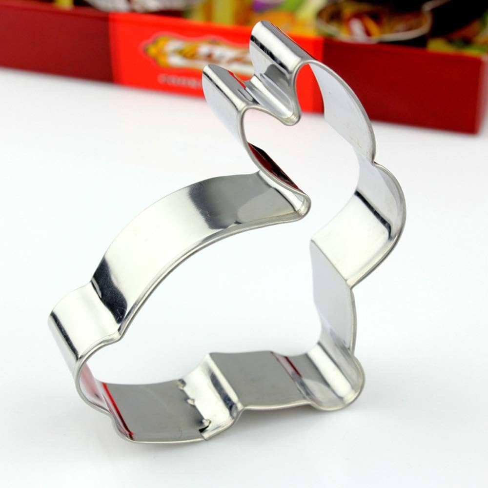 Cookie Cutter Set Easter Bunny,Rabbit,Bunny Face,Rabbit Head 4 Pieces Cookie Cutters Stainless Steel Biscuit for Baking