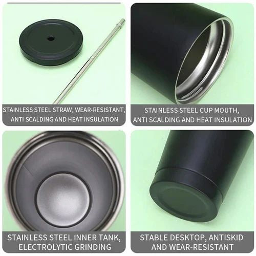 Aluminum Black 24oz Cold Cup Tumbler With Straw