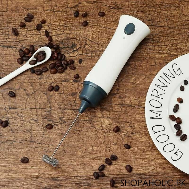 Chargeable Coffee Beater Electric Milk Drink Coffee Egg Foamer White