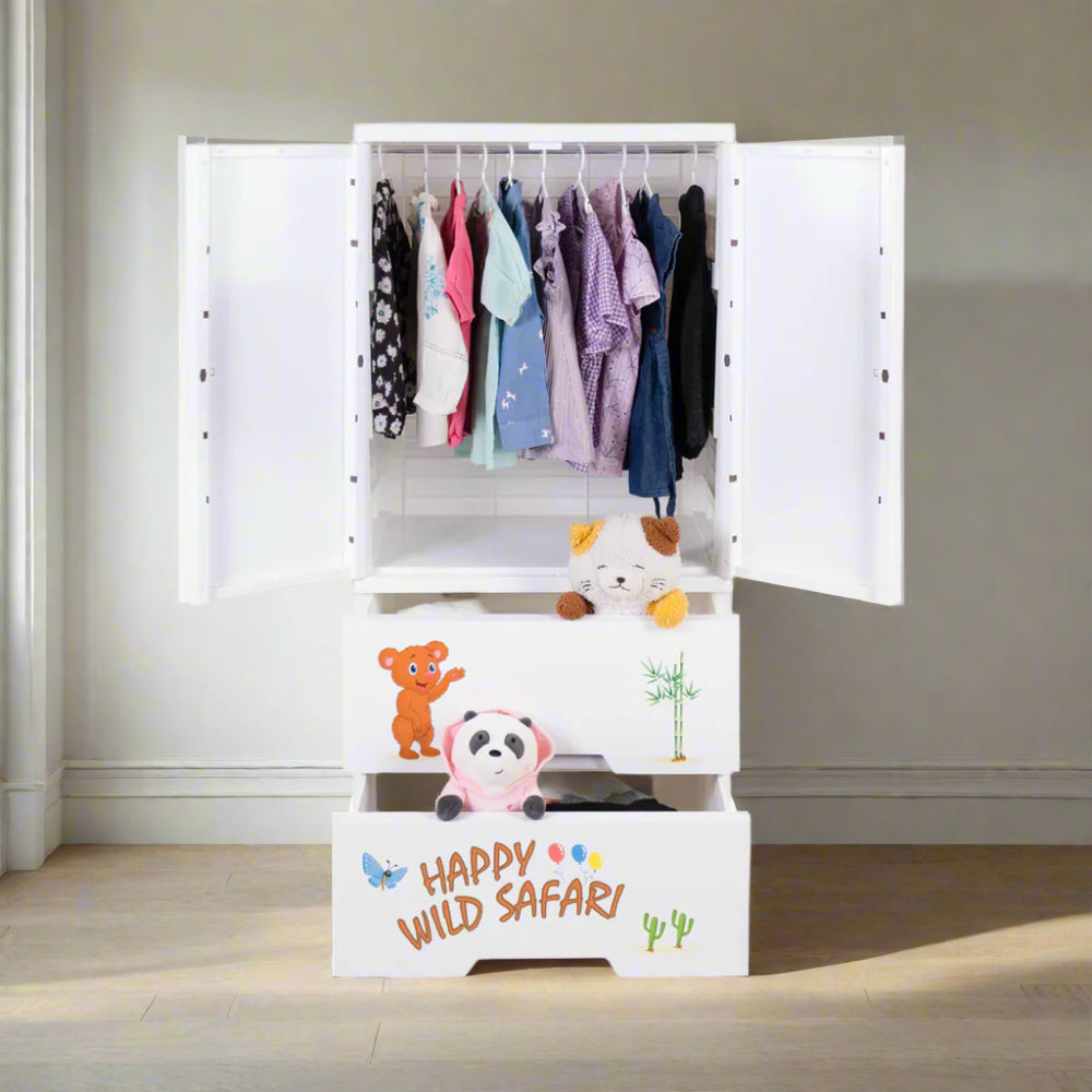 Kids Plastic Wardrobe Safari Print