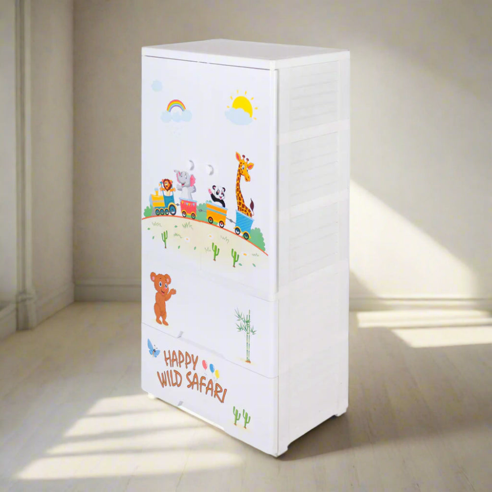 Kids Plastic Wardrobe Safari Print