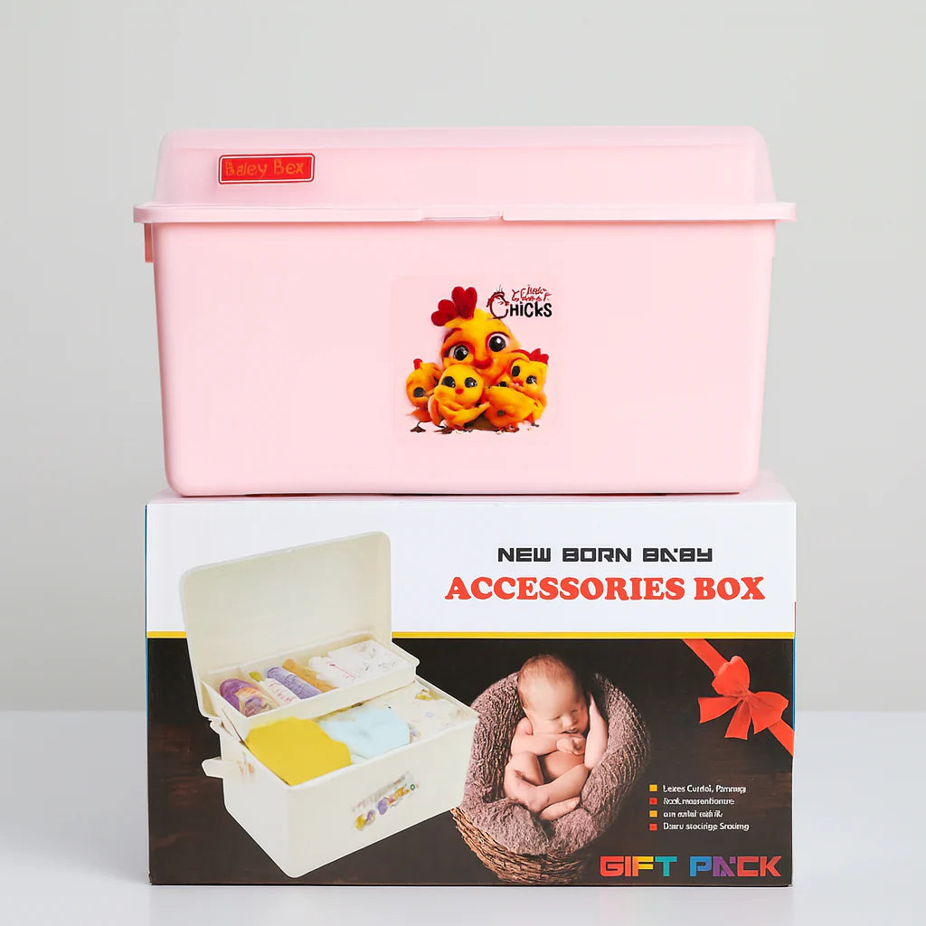 Newborn Baby Accessories Storage Box - Cream White