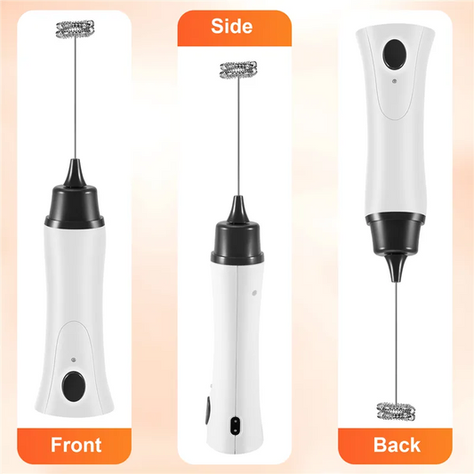 Chargeable Coffee Beater Electric Milk Drink Coffee Egg Foamer White