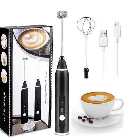 Electric Whisk and Frother Set - USB Rechargeable Handheld Coffee Frother with 2 Stainless Steel Whisks